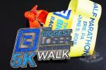 Fashionable Special Type 5k Race Medals , Gillter Colors Running Award Medals