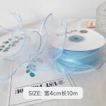 40mm Polyester Organza Ribbon With Satin Edge Shinny Pink Organza Ribbon