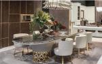 Modern Light Hotel Restaurant Furniture Simple Oval Marble Dining Table