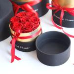 Customized end Cylinder Gift Box Packaging for Preserved Rose Flower Arrangement