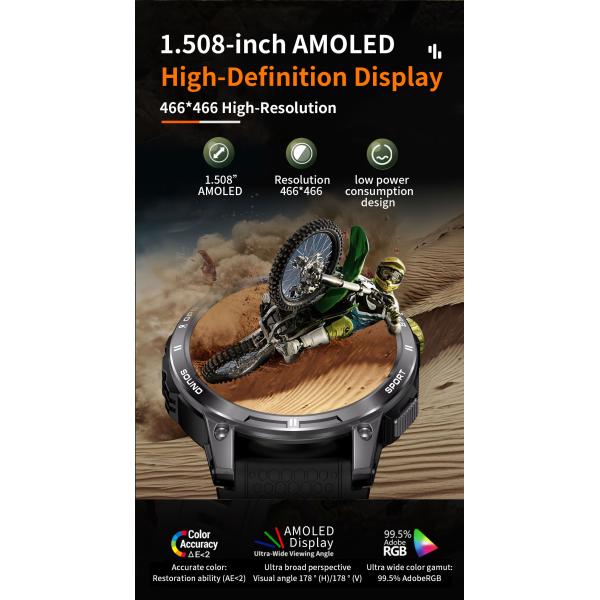 NX18 PRO 2024 Smart Watch - 1.5inch AMOLED Screen, GPS, Bluetooth Calling, IP68 Waterproof