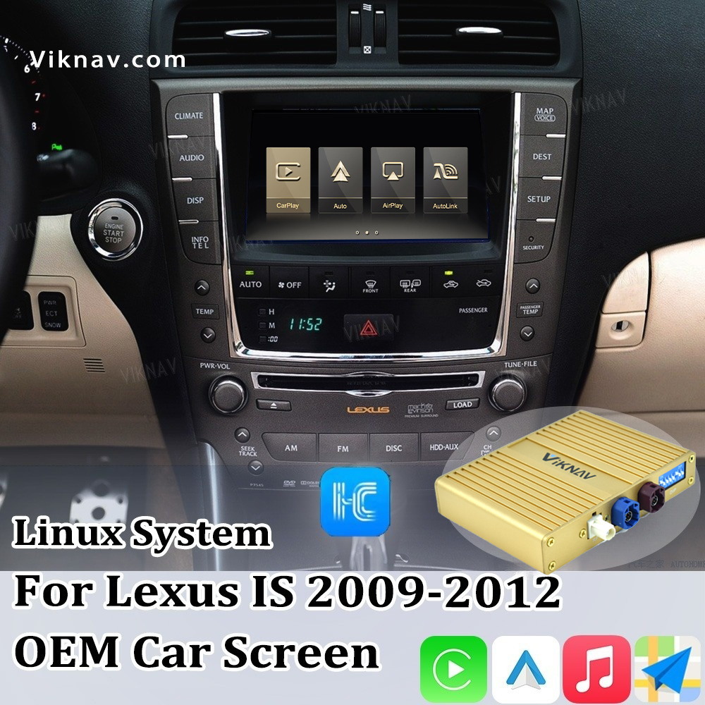 Viknav Linux System For Lexus IS 2009 -2012 Wireless Apple CarPlay Android Auto Only Support Original Car Screen