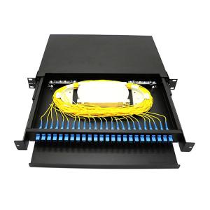 Wholesale 19 Inch Fiber Optic Distribution Box Sliding Fiber Optic Patch Panel Rack Mount from china suppliers