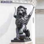 160cm Large Bronze Lion Statue Outdoor Metal Animal Decoration