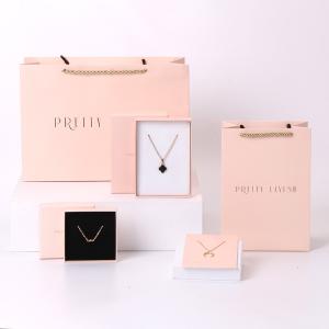 Wholesale Pink Jewelry Bag Paper Bag Manufacturer Pink Gift Bag With Gold Foil Logo from china suppliers
