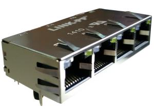 Wholesale HFJ14-2241E / HFJ14-2231E Ganged 1x4 Port 10/100BASE-TX RJ-45 Connectors from china suppliers