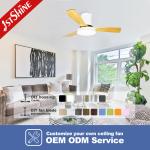 5 Speed 48 Inch Flush Mount Ceiling Fan With Light And Remote DC Inverter