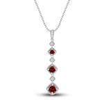 Colors in Rhythm Necklace Garnet/White Topaz Sterling Silver