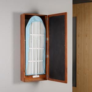 Wholesale 2 Hangers Teak Wood 15.5cm Depth Wall Mounted Ironing Cabinet from china suppliers