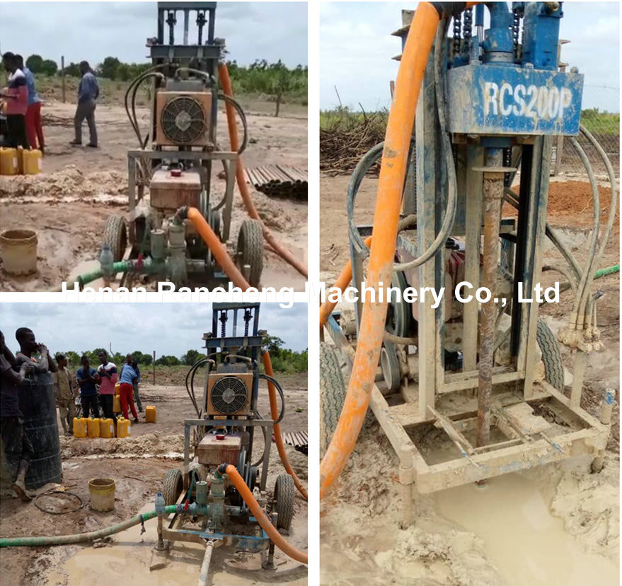 150m Depth Portable Well Drilling Rig 22Hp / 16.2Kw Diesel Motor Power