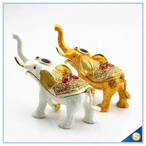 Wholesale Enamel Craft Creative Antique Elephant Trinket Box Home Decoration Jewelry Box SCJ722 from china suppliers