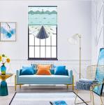 Cartoon fan shape blue pink Roman blinds track modern simple Customized for