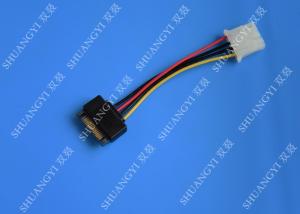 Wholesale 5.08mm Braided Molex 4 Pin SATA Power Cable 15 Pin Male To Male For Hard Disk from china suppliers