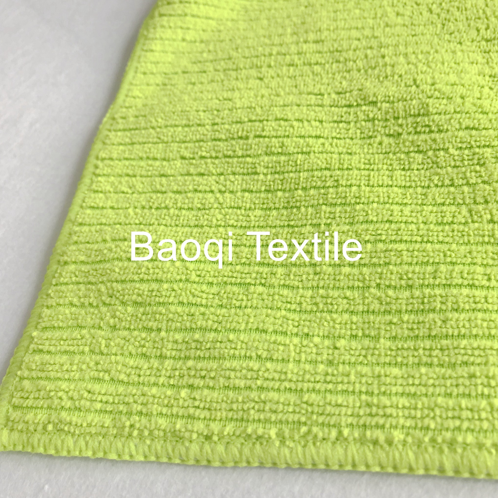 Green 2 layersthick twist solid microfiber dish rags， tea towels wipes,single side kitchen cleaning rags size 40*40cm
