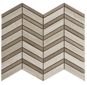 Wholesale Herringbone Marble Mosaic Tile Grey White Color With Wooden Grain from china suppliers