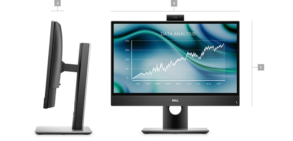 Dell Optiplex 3280 Intel Core 10th i3-10105T 4G 1T 21.5" Black All-in-One Computer Set