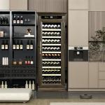 Vertical Freestanding Drinks Cabinet Dark Brown Wood Wine Cooler Fridge