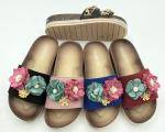 Fashion Bling Rhinestone Summer Slippers for Women Fabric Outdoor Flat Sandals