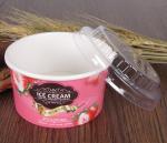 Pink Paper Ice Cream Sundae Cups , Vegetables Paper Salad Bowls Eco Friendly