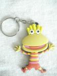 Cute Cartoon Character Keychains , Kids Soft PVC Keychain With Metal Ring