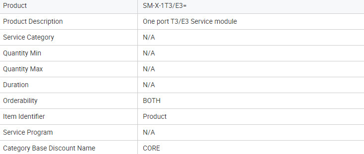 CISCO SM-X-1T3/E3 New pulled One-port clear-channel T3/E3 Service Module