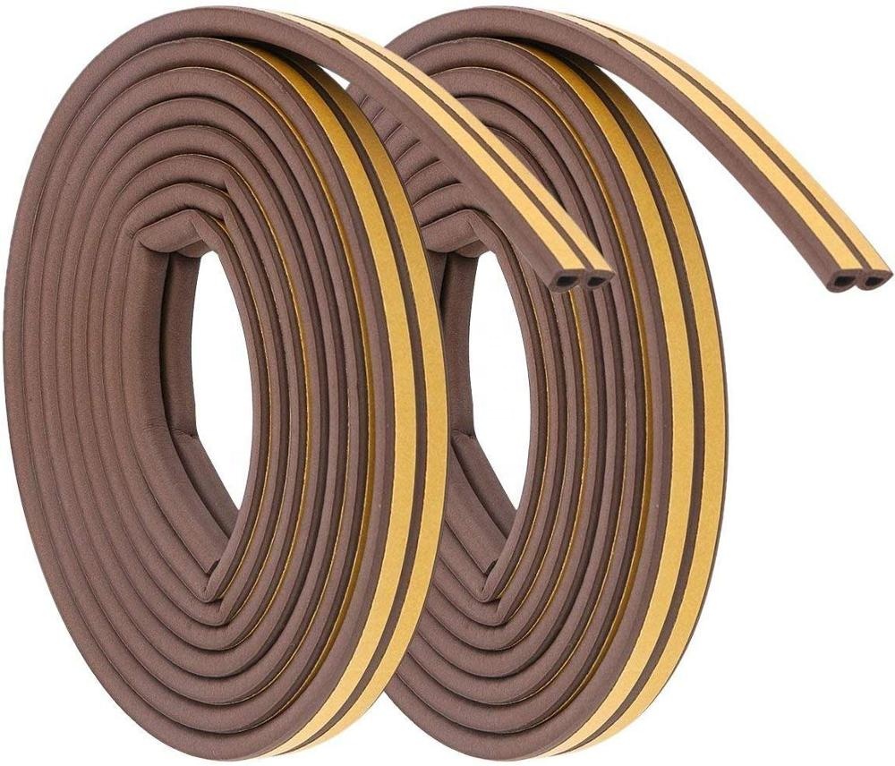 Door Seal D-Type Strip Weather Stripping for Self Adhesive Foam Doors and Windows