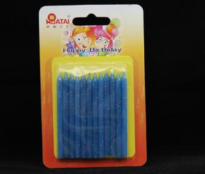 Wholesale Blue Color Children's Birthday Candle Decoration With Glitter Non Scented Safe from china suppliers