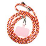 ODM Universal Phone Lanyard Adjustable Nylon Neck Phone Strap With Patch Metal