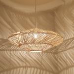 UFO Shades Rattan Lamp Creative Chinese Style Pendant Lights Wooden Suspension
