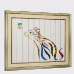 Chinese Zodiac Framed Art Twelve Animals Rat Home Decor Ribbon Painting Hotel