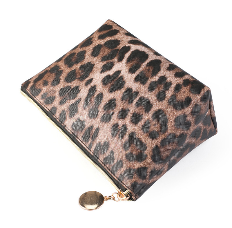 Multifunctional Leopard Print PU Makeup Travel Bag