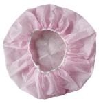 Pink Color Disposable Medical Caps / Round Non Woven Bouffant Cap