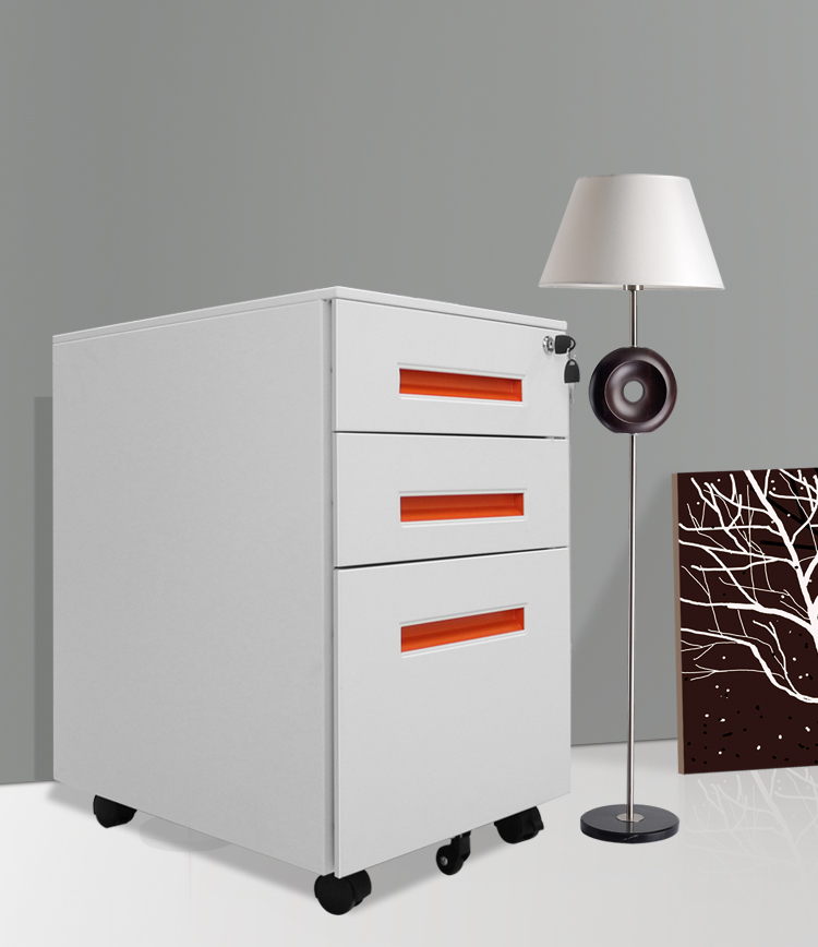 Movable Three Drawers 0.9mm Pedestal Drawer Cabinet