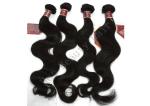 Body Wave Virgin Human Hair Extensions Natural Black / Brown Color