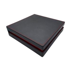 Wholesale PU Leather One Piece Gift Box Magnetic Packaging Box Black Red Inside Print For Girls Cosmetic from china suppliers
