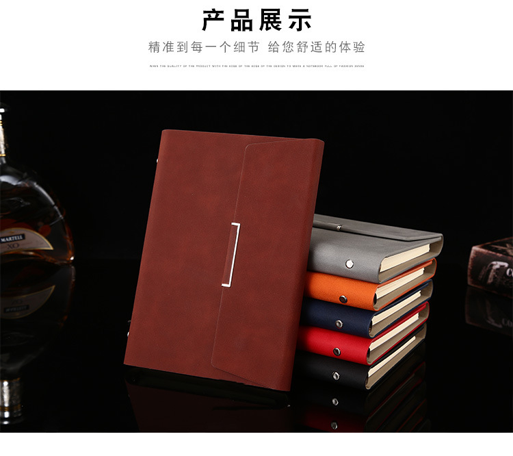 Leather Binder Business Planner With Pen Stationary Set Gift Box Customized Logo