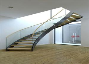 Wholesale Cable Balustrade Building Curved Stairs , Interior Wood Stairs Building Project Design from china suppliers