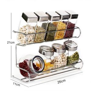 Wholesale No Drilling Screw Steel Wall Mounted Kitchen Spice Rack Easy Installation With Hook from china suppliers