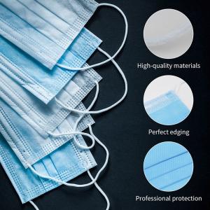 Wholesale Water Repellent Disposable Protective Mask , Breathable 3 Ply Face Mask from china suppliers