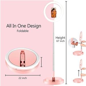 Wholesale Pink 200 LED Beads 4500K Makeup Selfie Ring Light from china suppliers