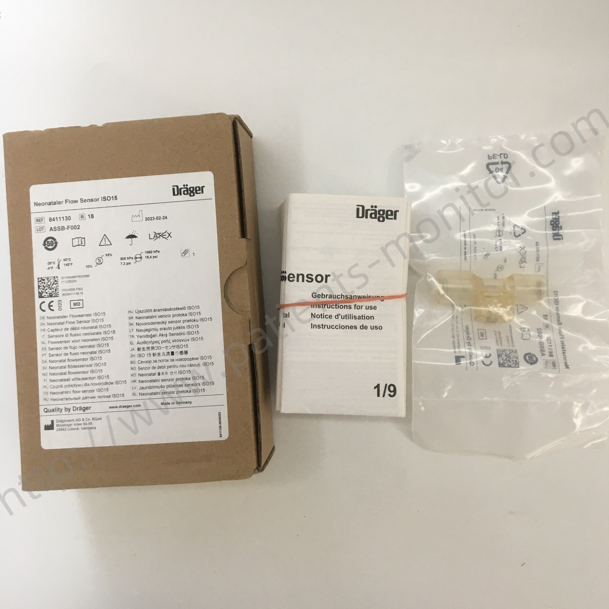 Drager Neonataler ISO15 Flow Sensor 8411130 Reusable For Babylog 8000 Plus Medical Device Accessories