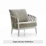 Soft Doll Cotton Cushion Modern Style Garden Rope Rattan Sofa Sets For Balcony