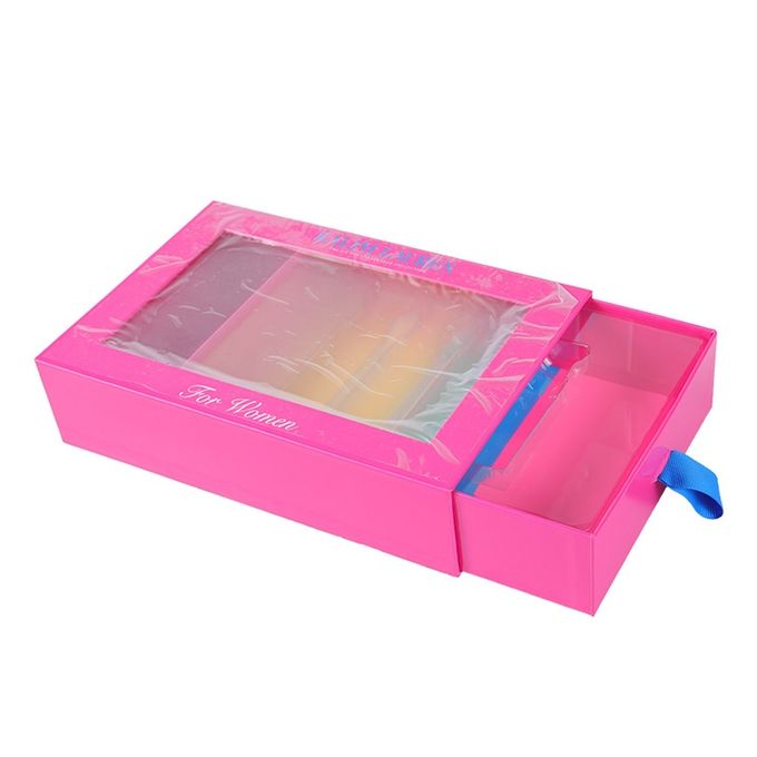 CMYK Color Handmade Fragrance Gift Box With 4 Cavities Clear PET Window