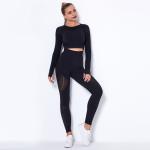 300gsm Women Activewear Sets With Thumb Hole Gym Mesh Yoga Clothing Sets