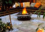 Factory price outdoor real flame bbq round fire gas fireplace stove