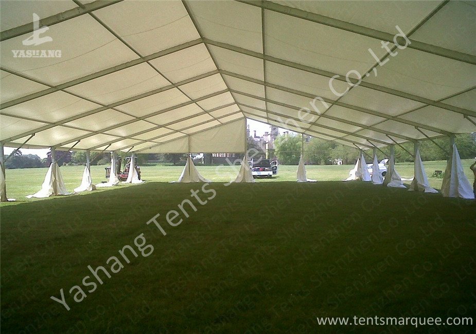 White Fabric Cover Aluminum Frame Outdoor Party Tents on Grassland