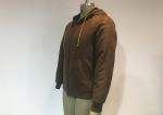 Mens Qulited And Ribbed Suede Bomber Coat Anti Wind Pu Hooded Jacket