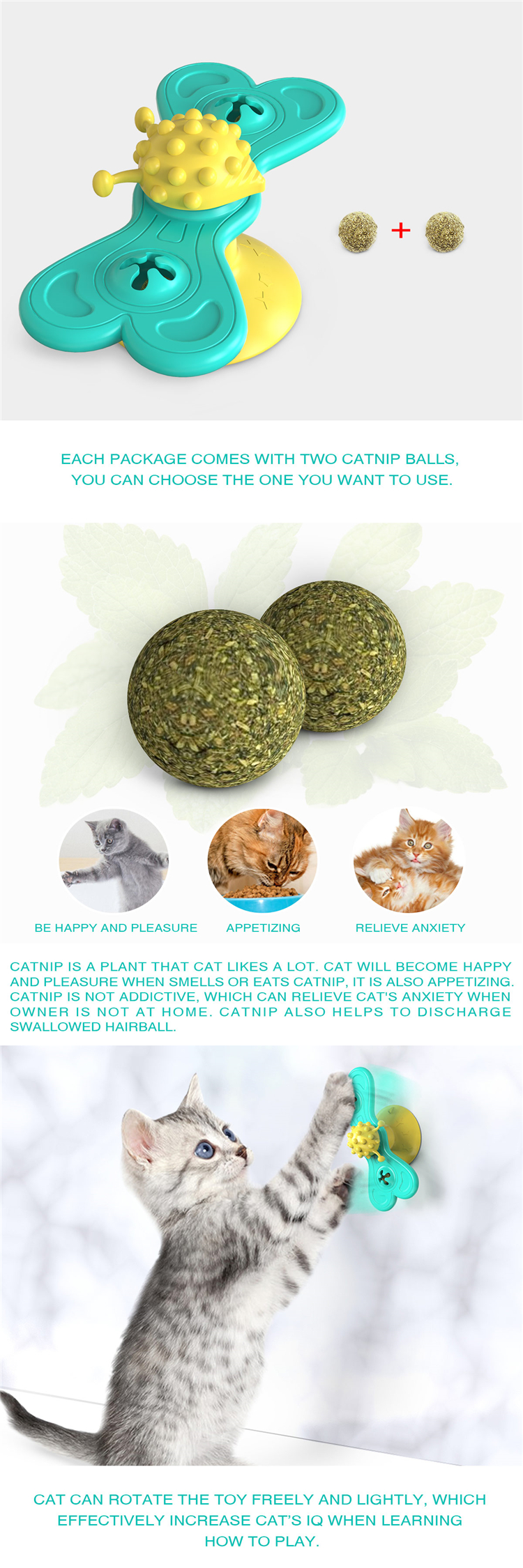 Pet Products Cat Toothbrush Multifunctional Interactive Windmill Catnip Toy