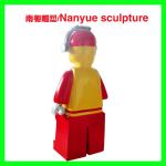 cartoon statue lego character statue life size colorful as decoration model in