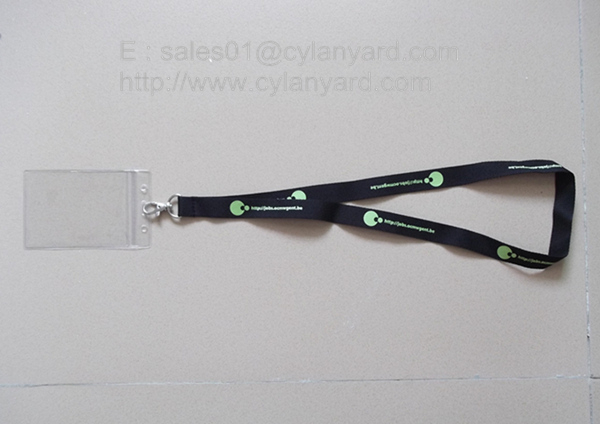 Cheap customized polyester lanyard with plastic badge sleeve
